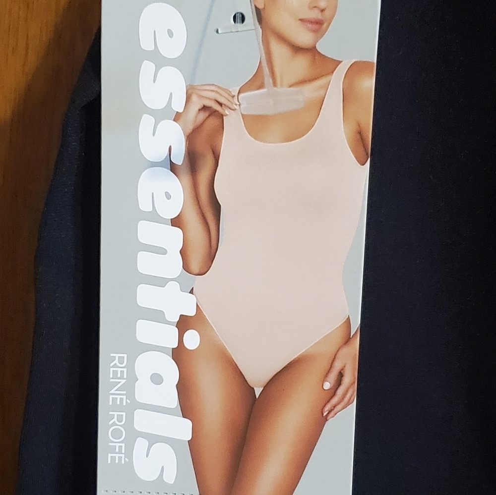 Essentials Seamless Second Skin Bodysuit. Large Black NWT. Stretch. Thong